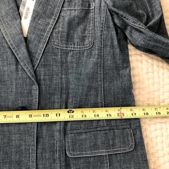 J. Crew Long Parker Blazer in Washed Chambray Blue Cotton Jacket Size 2 NWT - Picture 12 of 15